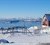 View of Disco Bay, Greenland in snowcovered landscape