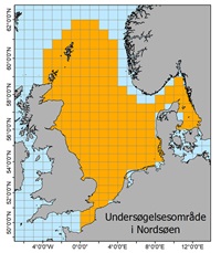 Kort der viser undersøgelsesområder i Nordsøen