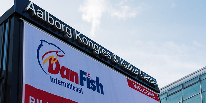 DanFish-skilt uden for Aalborg Kongres og Kulturcenter. Foto: AKKC