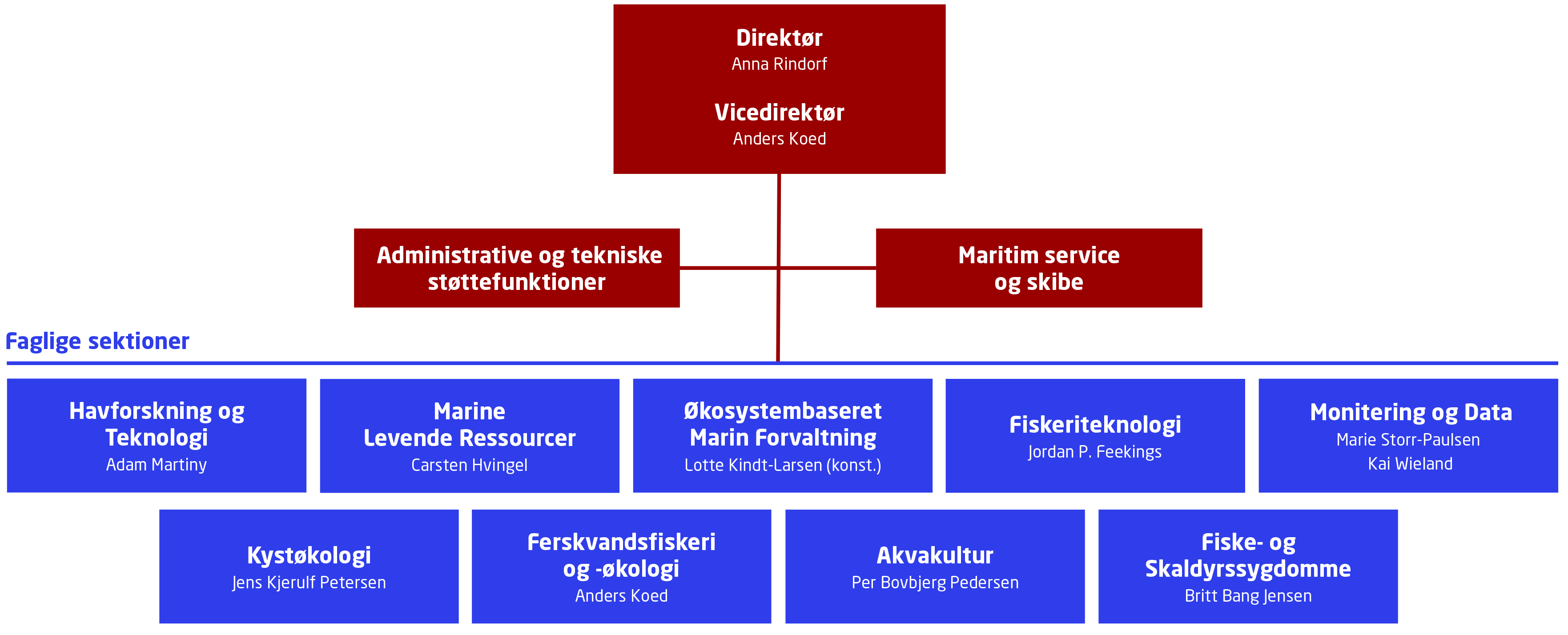 Organisationsdiagram for DTU Aqua