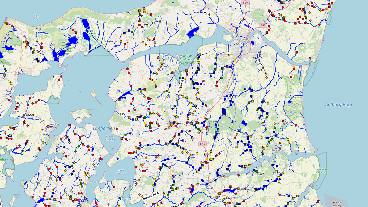 Screenshot af Ørredkortet Limfjorden