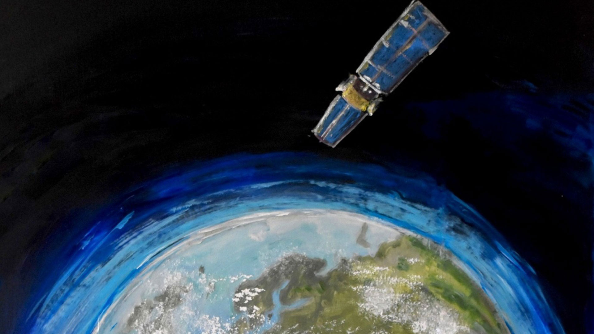 Illustration of satellite and the Earth