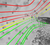 A ciliate generating a feeding current visualized by color-coded particle trajectories. Illustration: Mads Rode